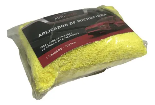 Aplicador de Microfibra Amarelo 13x9cm – Auto Crazy