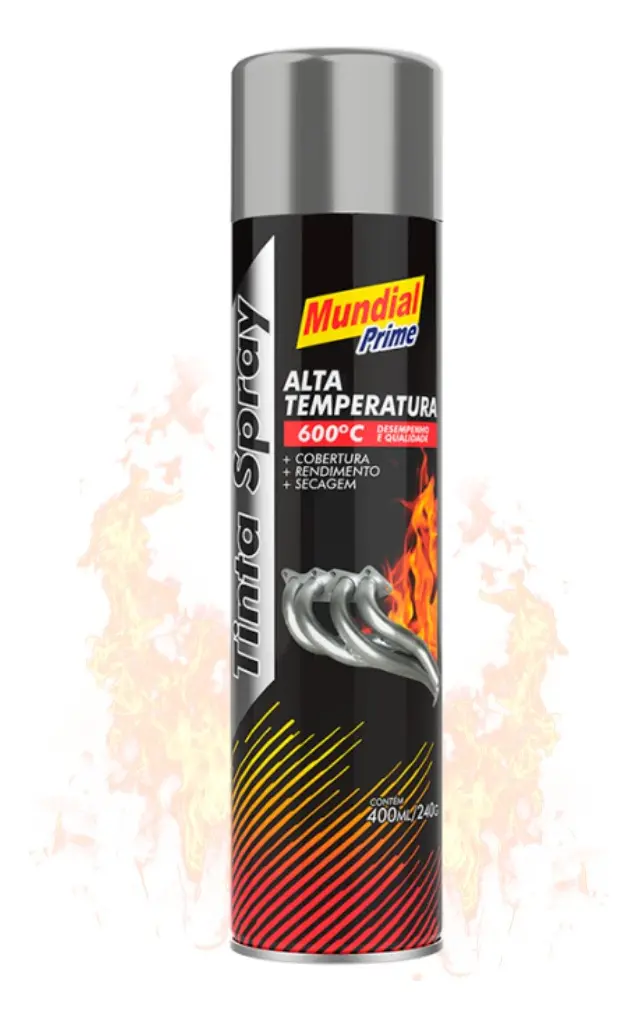 Tinta Spray Alta Temperatura Alumínio 400ml – Mundial Prime