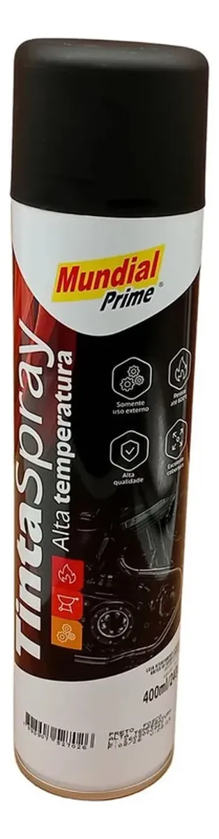 Tinta Spray Alta Temperatura Preto – Mundial Prime