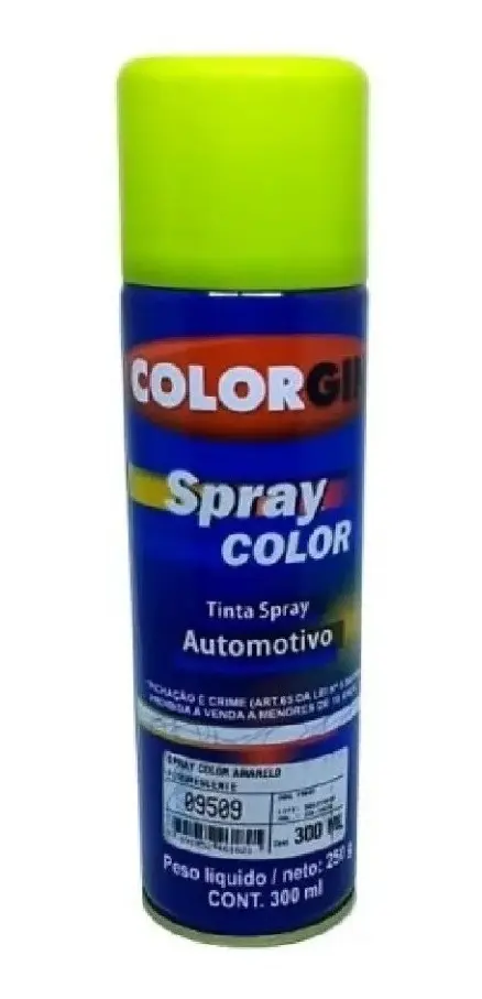 Tinta Spray Amarelo Fluorescente 300ml – Colorgin